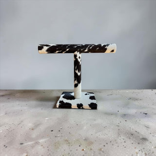 All black cowhide bracelet display
