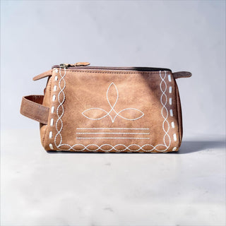 Chocolate BootStitch toiletry bag