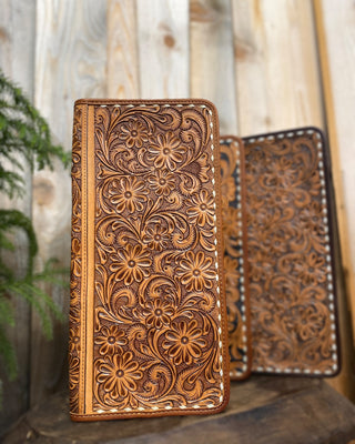 Tan Jewelry Wallet Tooled