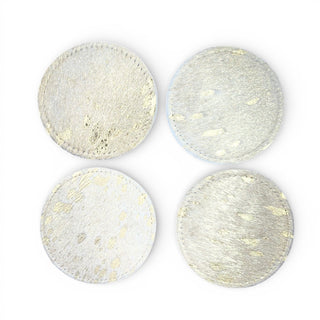 Gold acid wash cowhide coaster(set of 4)