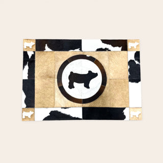 2x3’ pig cowhide patchwork rug