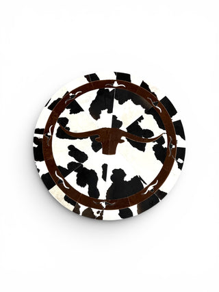5x5’ Longhorn cowhide patchwork rug