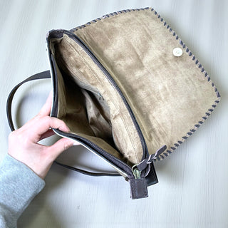 Maria tooled leather & cowhide crossbody bag