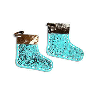 Turquoise Christmas stockings