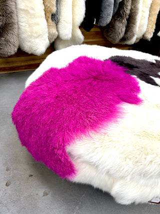 2x3ft Pink Tibetan lambskin
