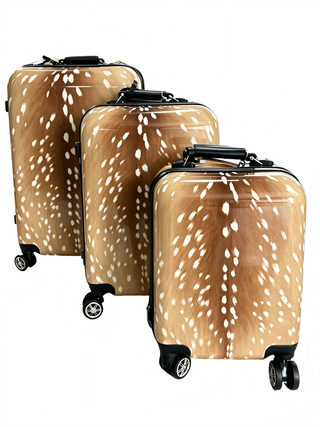 Deer print luggage rolling suitcase