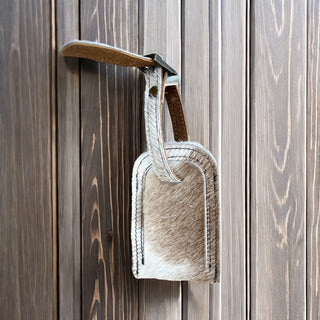 All cowhide luggage tag