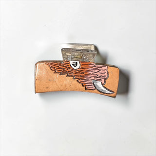 Highland tooled leather hair claw