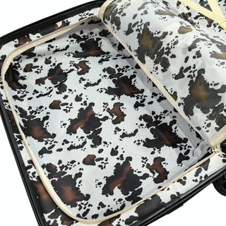 Cowprint luggage rolling suitcase
