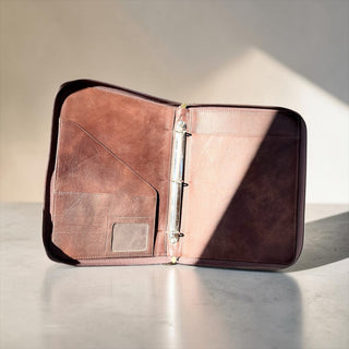 Thunderbird tooled leather zipper planner