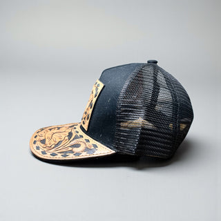 All Tooled leather cap