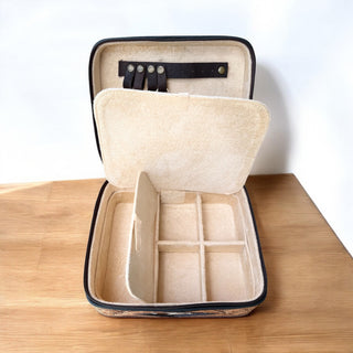 Brown BootStitch suede & tooled leather jewelry box