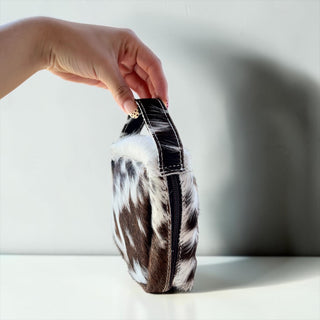 Brown all cowhide makeup bag