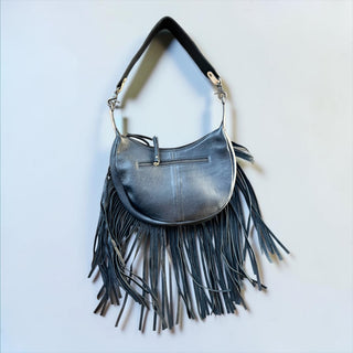 Black fringe shoulder bag