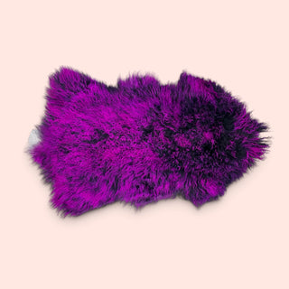 2x3ft Black with purple tip Tibetan lambskin