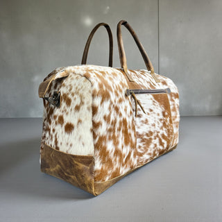 All cowhide duffle bag