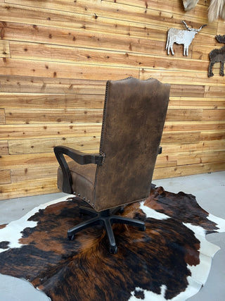 Genuine leather arms office chair