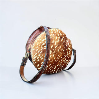 Deer cowhide & leather canteen bag