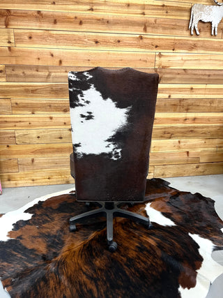 Tricolor genuine cowhide & leather armless office chairs