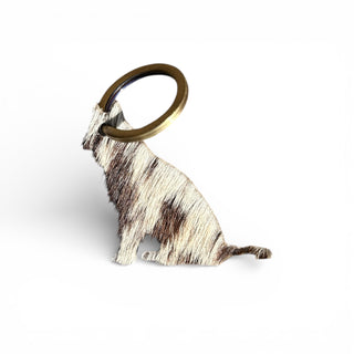 Wolf cowhide keychain