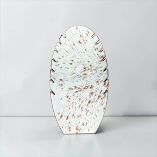 Tan cowhide necklace holder