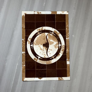 Longhorn cowhide patchwork rug 4x6’