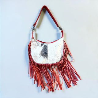 Red fringe shoulder bag