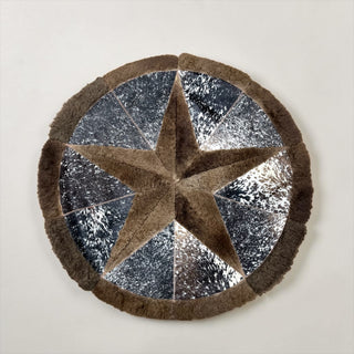 Star Buffalo and cowhide patchwork rug
