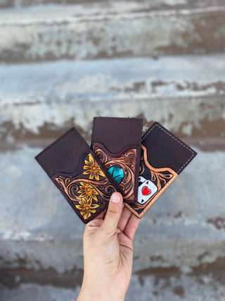 Stone Leather credit card wallet