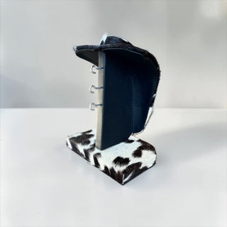 Black/White all cowhide necklace display (u02)