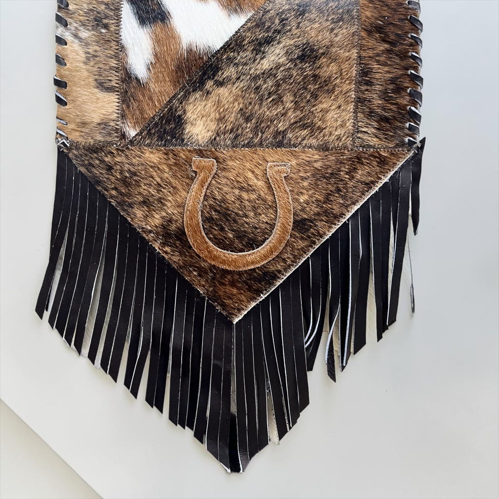 1x6’ cowhide patchwork table runner – Western Linens