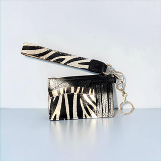 Zebra card holder wristlet