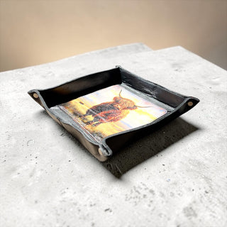 Highland leather tray