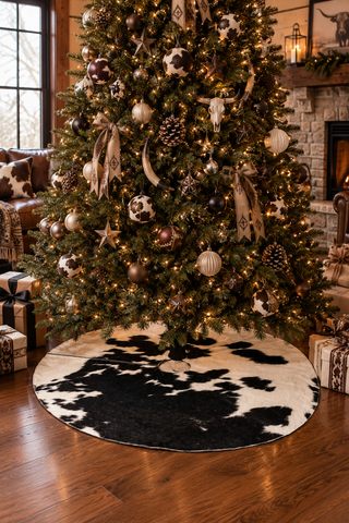 3.6x3.6ft all cowhide treeskirt