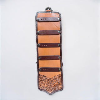 Tooled leather buckle holder
