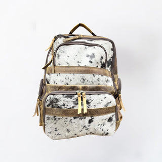 Cowhide/ rust leather backpack