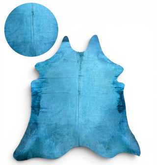6-7’ Light blue Brazilian cowhide rug