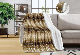 Deer print queen Sherpa blanket