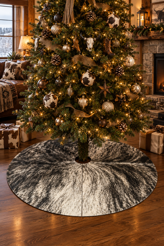 3.6x3.6ft all cowhide treeskirt
