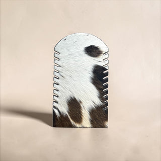 Brown all cowhide necklace display