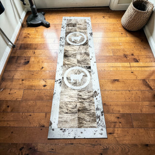 7x2’ cow cowhide patchwork runner