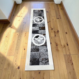 7x2’ Thunderbird cowhide patchwork runner