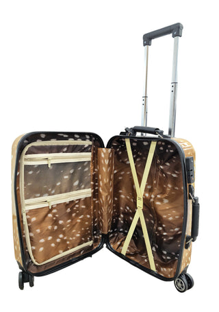 Deer print luggage rolling suitcase