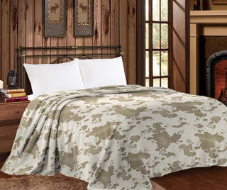 Champagne Cow Print - King Mia Blanket