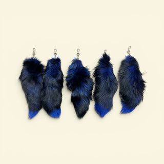 Iridescent blue fox tail