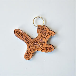 Bird tooled leather Keychain