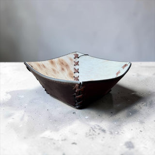 Brown all cowhide small bowl