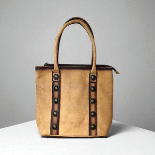 Rustic leather tote bag