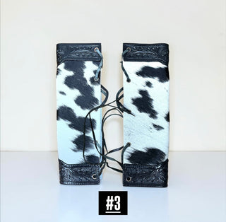 Black cowhide bouquet wrap