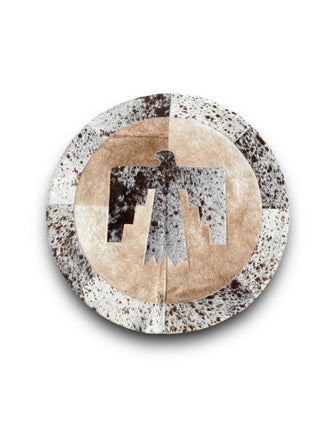 Thinderbird Round Cowhide Patchwork 3’